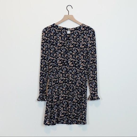 NWT Free People Say Hello Micro Floral Print Long Sleeve Ruffle Mini Dress - Picture 8 of 9